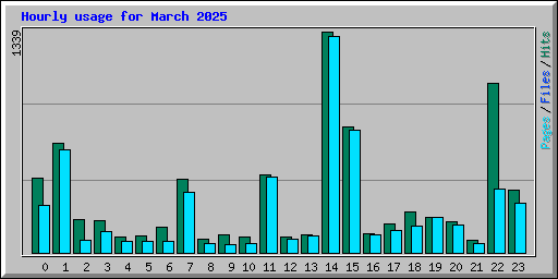 Hourly usage for March 2025