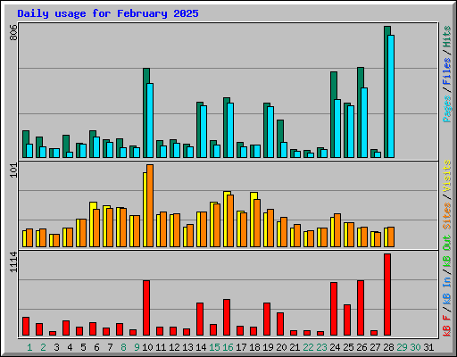 Daily usage for February 2025