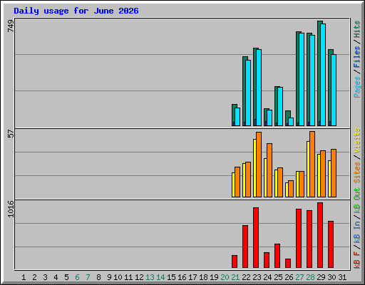 Daily usage for June 2026