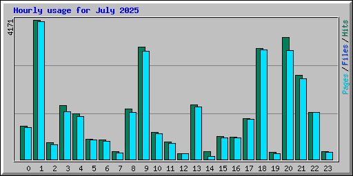 Hourly usage for July 2025