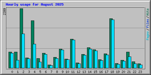 Hourly usage for August 2025